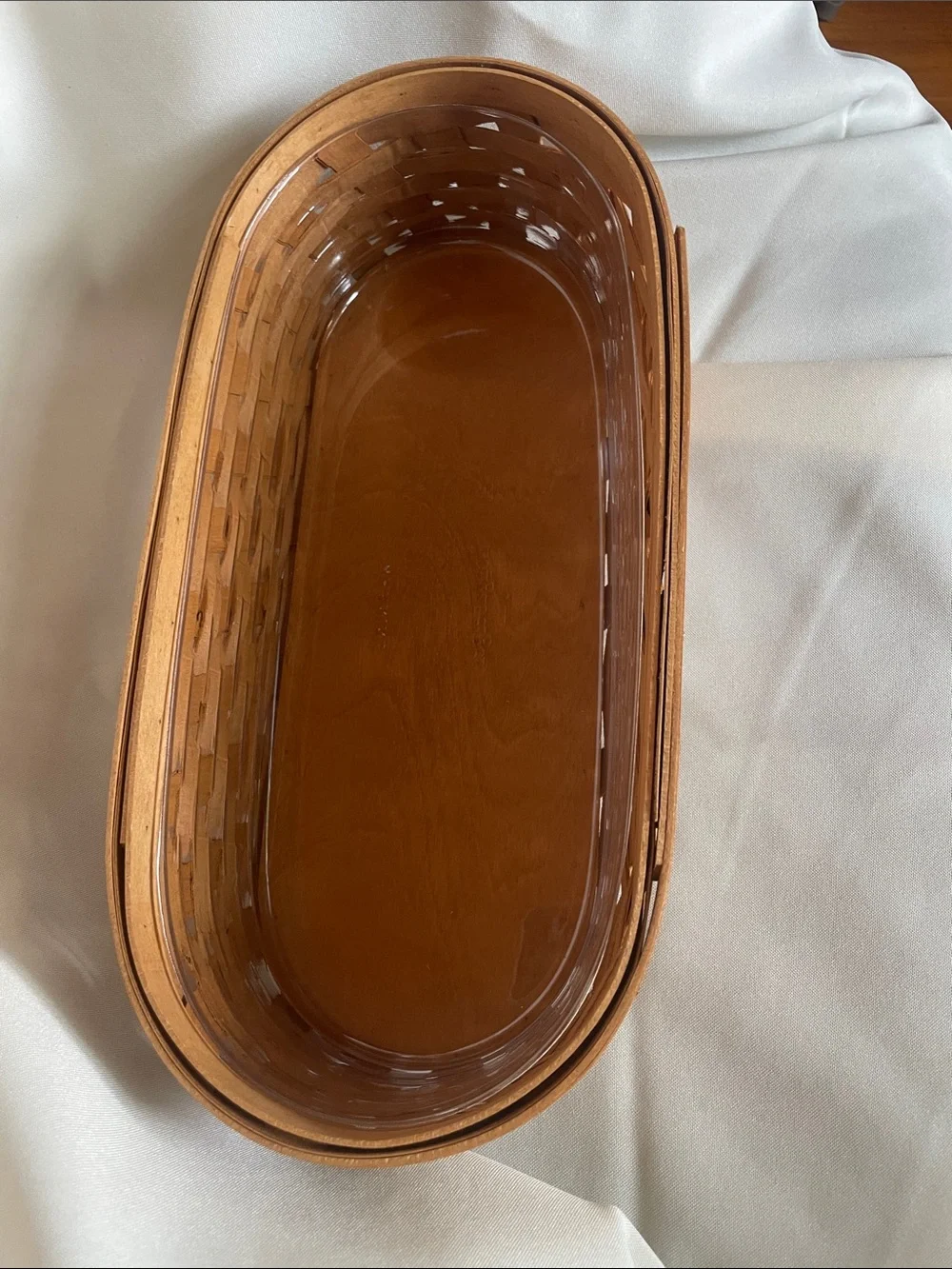 Longaberger 2006 Scalloped Boutique Basket with Protector & Lid - Like NEW